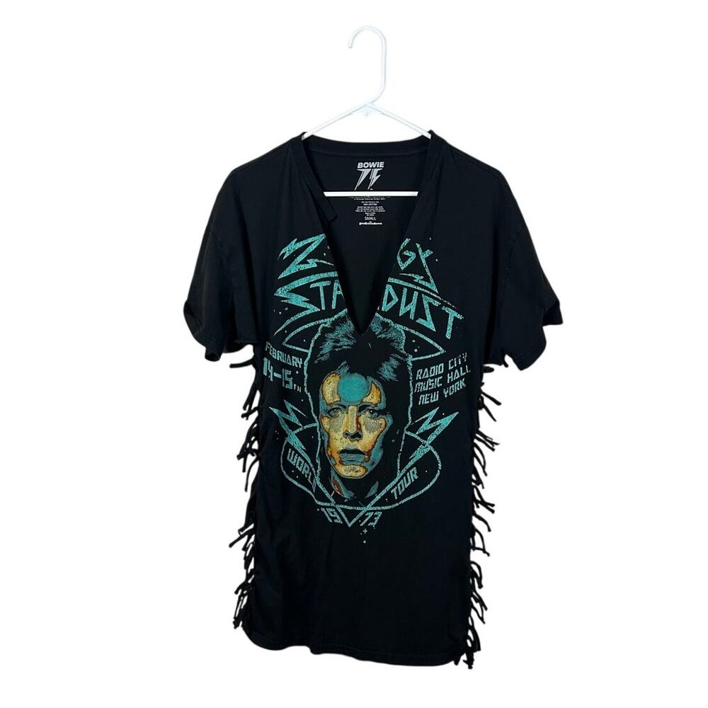 David Bowie Black Fringe Side Top/Dress size S